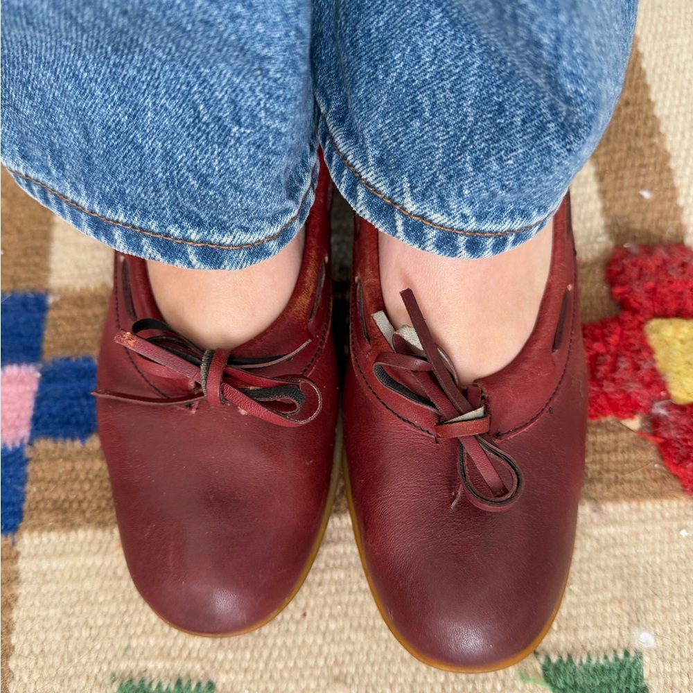 Vintage Oxblood Burgundy Ballet Style Flats